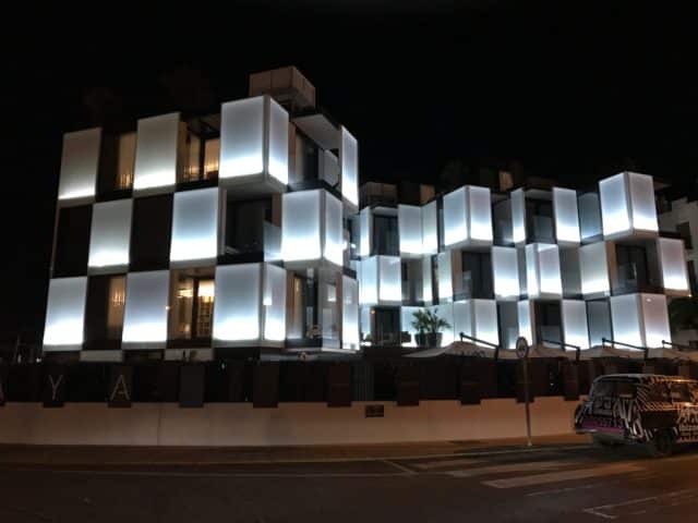 Glowing Futuristic Square Hotel Window Lights