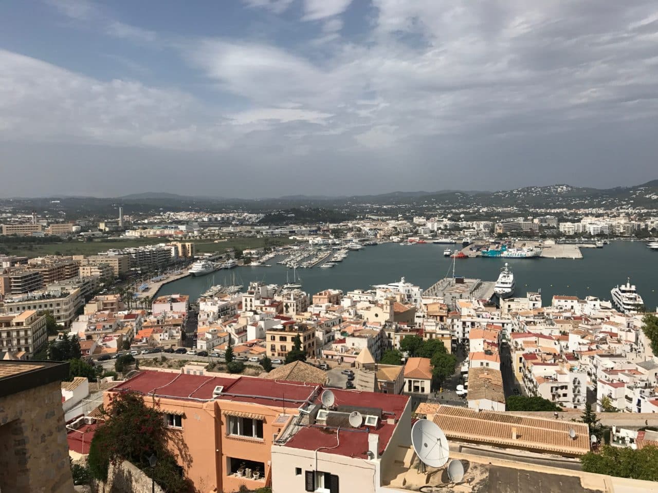 Ibiza Town And Harbor City Aerial View