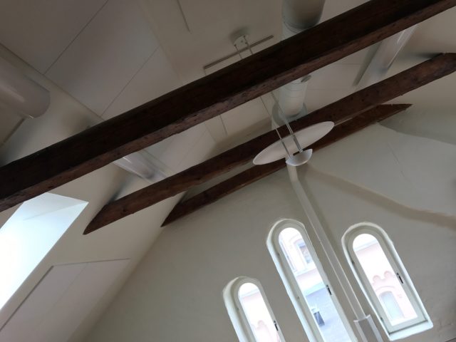 Sloped Penthouse Ceiling Beams And Windows