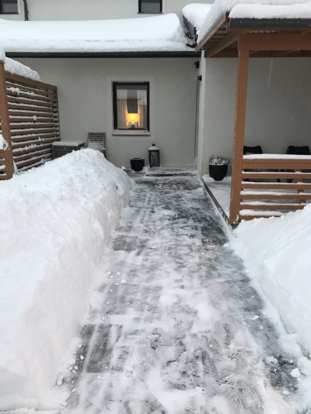 Cleared Path In The Snow To The Front Door Of A House