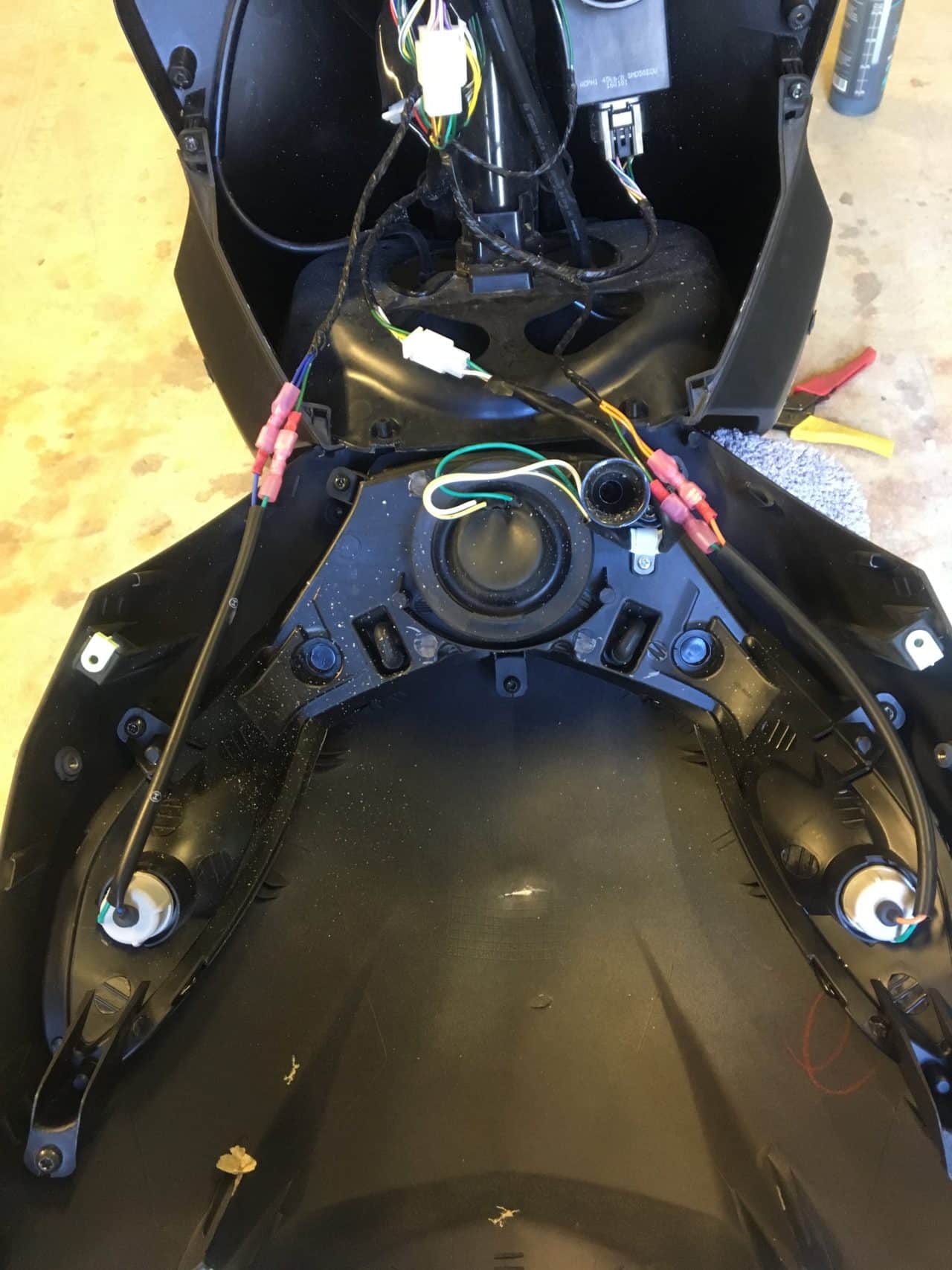 Repairing Gaps In Lamp On Peugeot Moped