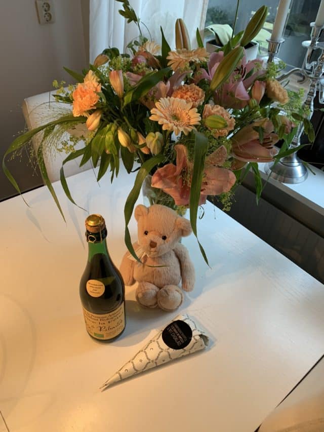 Birthday Flowers With Cider Bunny And Candy