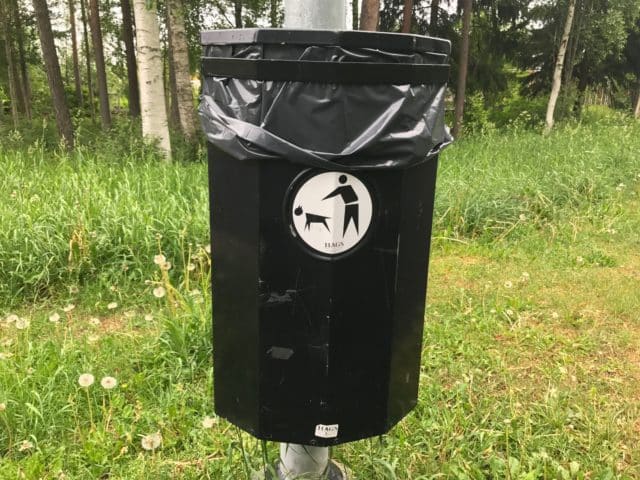 Dog Poop Trash Can At Park