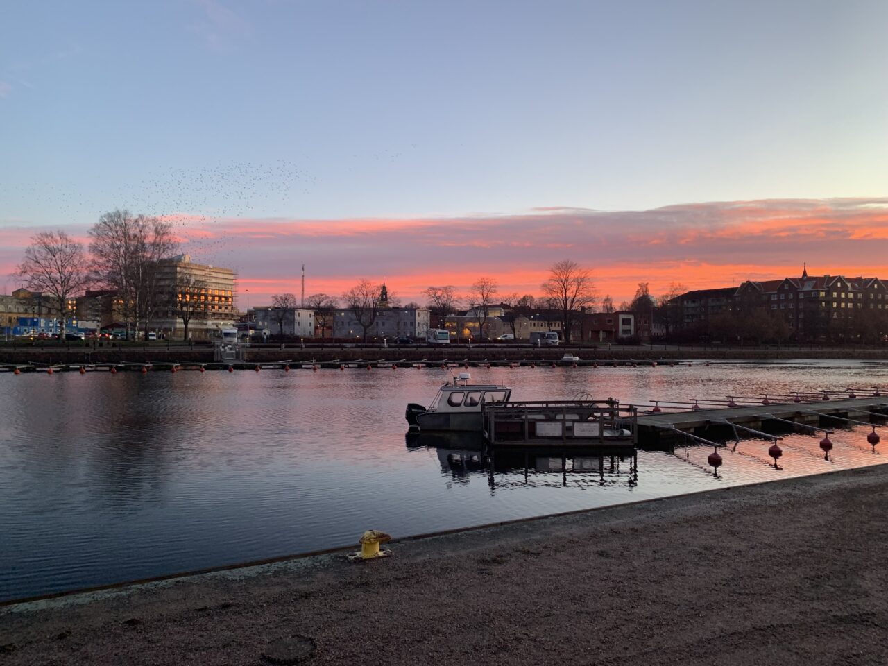 River Boat Dock At Orange City Sunset