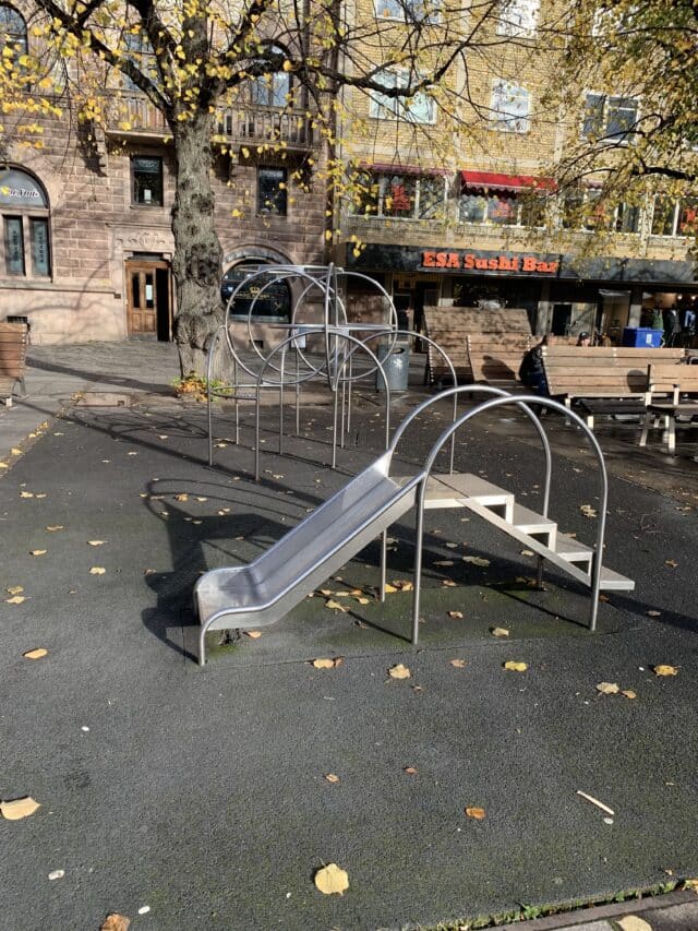 City Square Playground In Front Of Restaurant