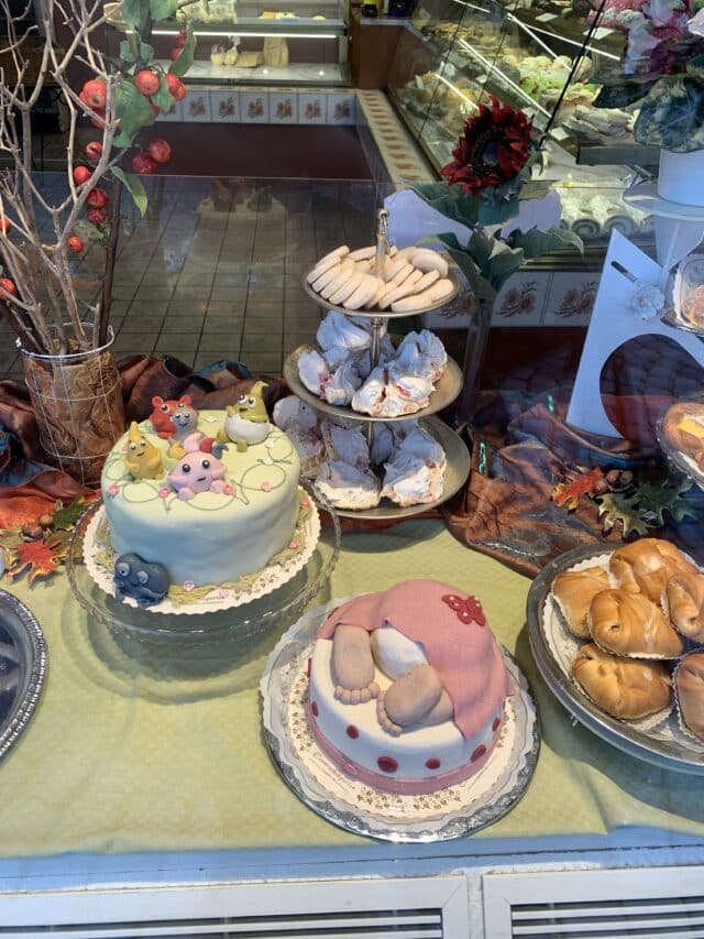 Creative Themed Marzipan Pastry Cakes In Bakery Window