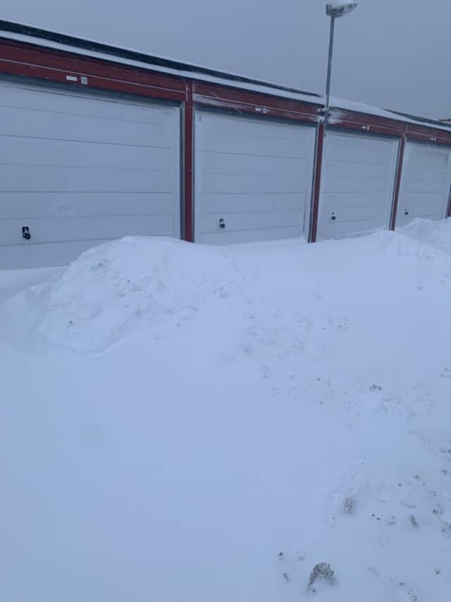 Garage Doors Blocked By Snow In Winter