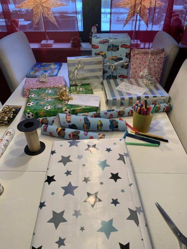 Gifts And Presents With Wrapping Paper And Accessories