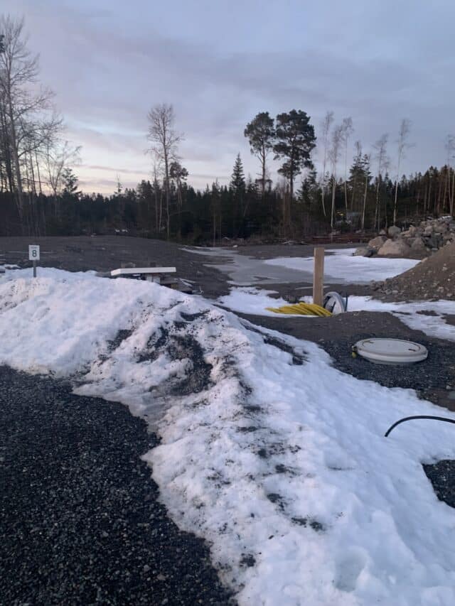 Developing Land Plot With Electric Cords and Pipes
