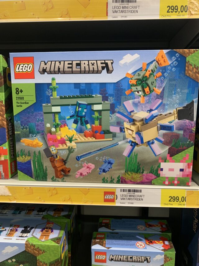 Minecraft Lego Set On Store Shelf With Price Tag