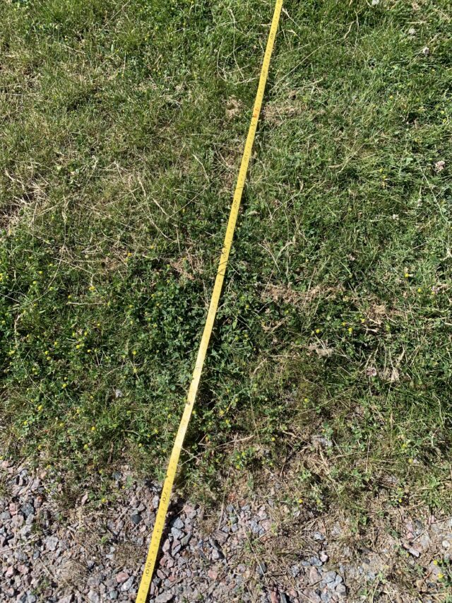 Rolled Out Measuring Tape On Grass