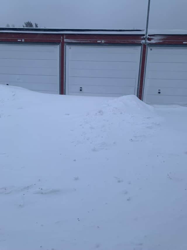 Garage Doors Blocked By Snow Pile