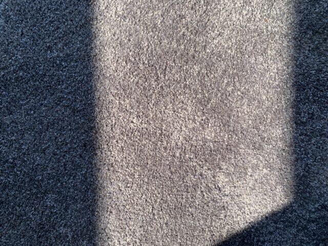 Sun And Shadow On A Gray Whool Carpet