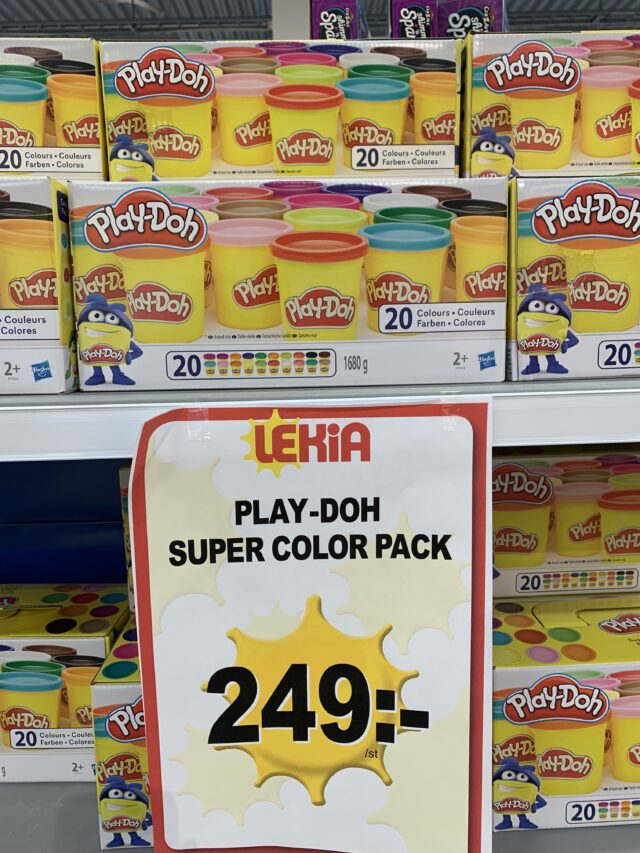 Play-Doh On Shelves With Price Tag In Toy Store