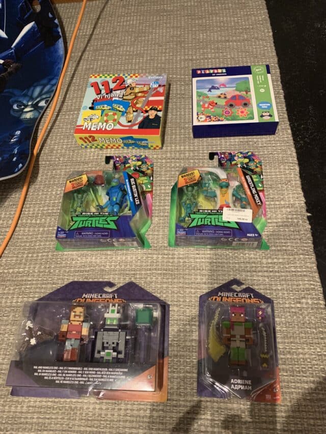 Minecraft Ninja Turtles And Other Toys In Boxes