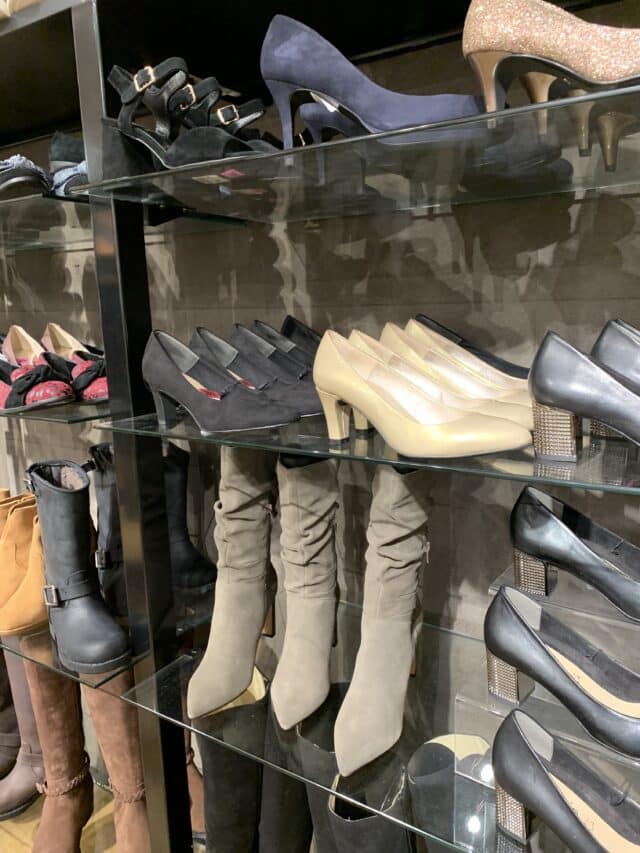Womens Shoe Rack Display In Shoe Store