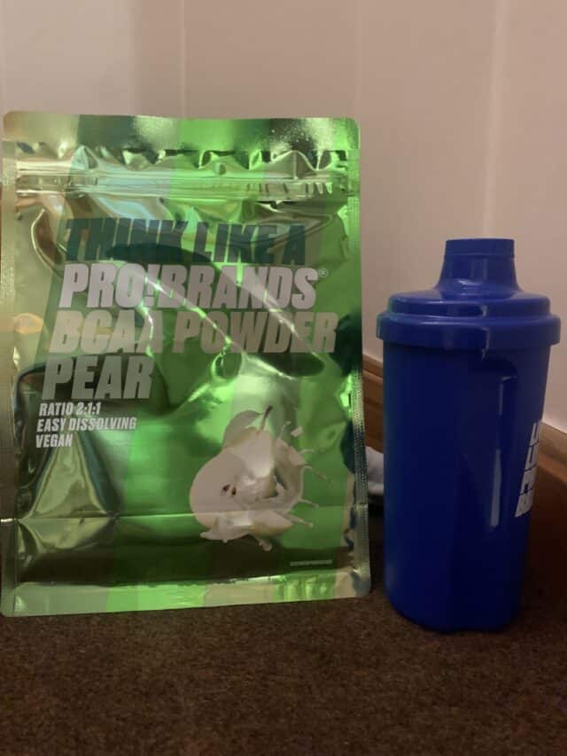 Protein BCAA Powder With Blue Workout Shaker Bottle