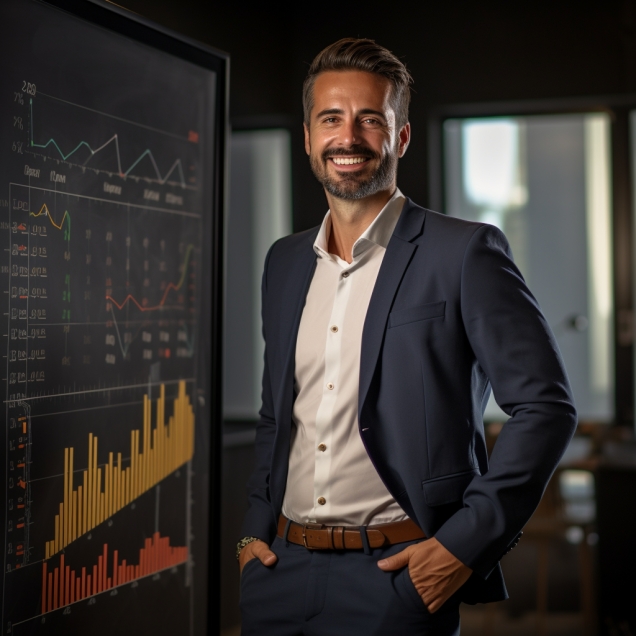 Satisfied Businessman After Positive Results In The Company