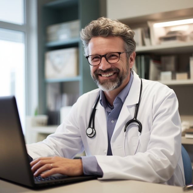 Doctor Using Data Extraction Services For Healtcare