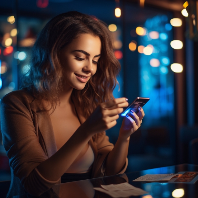 Female With Brown Hair Using Crypto Exchange
